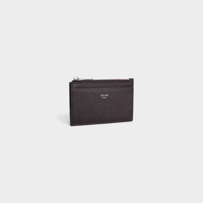 Zipped Card Holder in Grained Calfskin Zipped Card Holder in Grained Calfskin