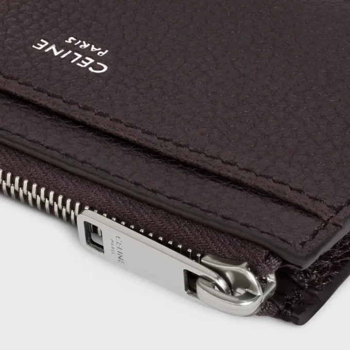 Zipped Card Holder in Grained Calfskin Zipped Card Holder in Grained Calfskin
