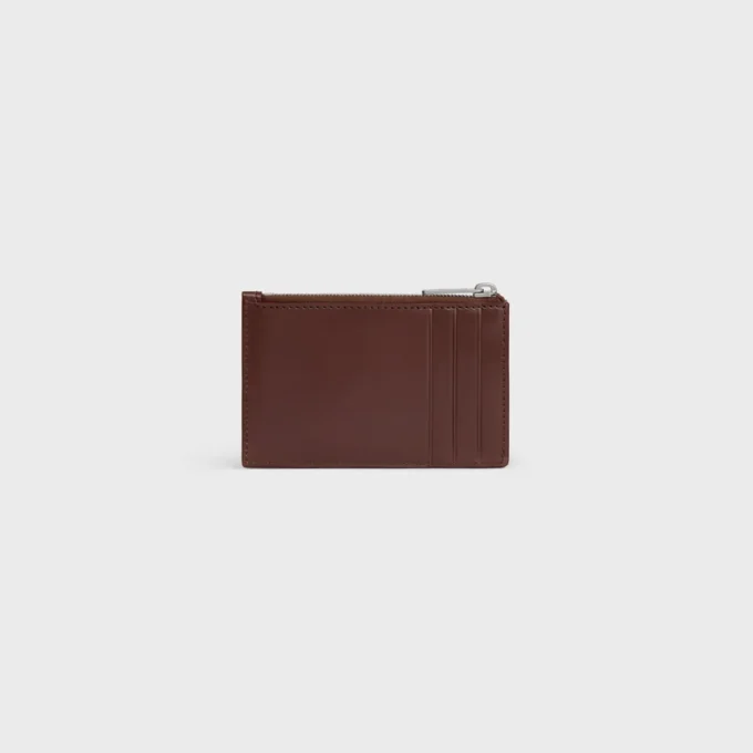 Zipped Card Holder in Satinated Calfskin with Triomphe Embossed Zipped Card Holder in Satinated Calfskin with Triomphe Embossed