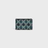 Zipped Card Holder in Striped Triomphe Canvas and Lambskin Zipped Card Holder in Striped Triomphe Canvas and Lambskin