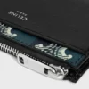 Zipped Card Holder in Striped Triomphe Canvas and Lambskin Zipped Card Holder in Striped Triomphe Canvas and Lambskin