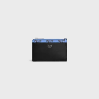 Zipped Card Holder in Triomphe Canvas and Lambskin Zipped Card Holder in Triomphe Canvas and Lambskin
