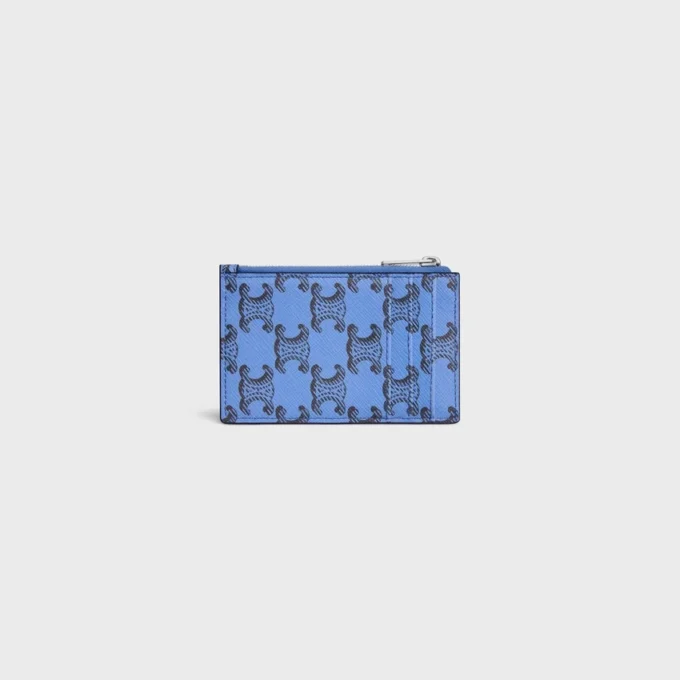 Zipped Card Holder in Triomphe Canvas and Lambskin Zipped Card Holder in Triomphe Canvas and Lambskin
