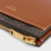 Zipped Card Holder in Triomphe Canvas and Lambskin Zipped Card Holder in Triomphe Canvas and Lambskin