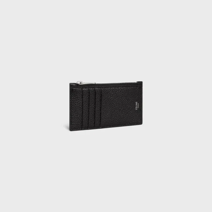 Zipped Compact Card Holder in Grained Calfskin Zipped Compact Card Holder in Grained Calfskin