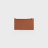 Zipped Compact Card Holder in Triomphe Canvas and Lambskin Zipped Compact Card Holder in Triomphe Canvas and Lambskin