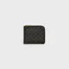 Zipped Purse with Card Holder in Triomphe Canvas and Lambskin Zipped Purse with Card Holder in Triomphe Canvas and Lambskin