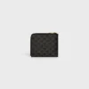 Zipped Purse with Card Holder in Triomphe Canvas and Lambskin Zipped Purse with Card Holder in Triomphe Canvas and Lambskin