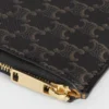 Zipped Purse with Card Holder in Triomphe Canvas and Lambskin Zipped Purse with Card Holder in Triomphe Canvas and Lambskin